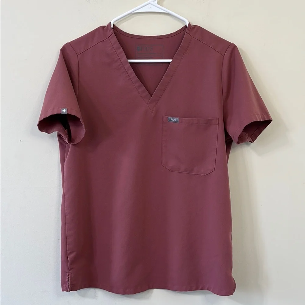 FIGS Catarina One-Pocket Scrub Top Mauve Size Small - Picture 3 of 10